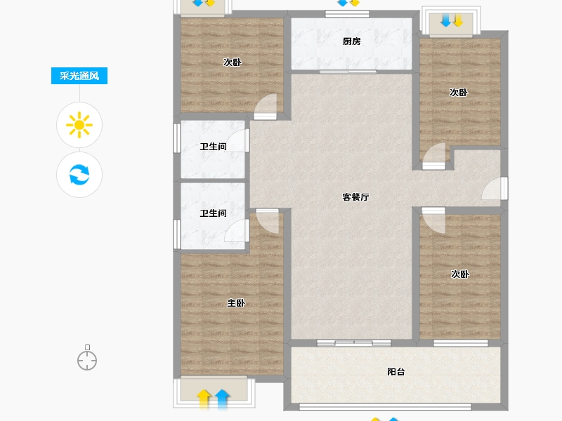 山东省-济宁市-红星瑞马世家-127.06-户型库-采光通风