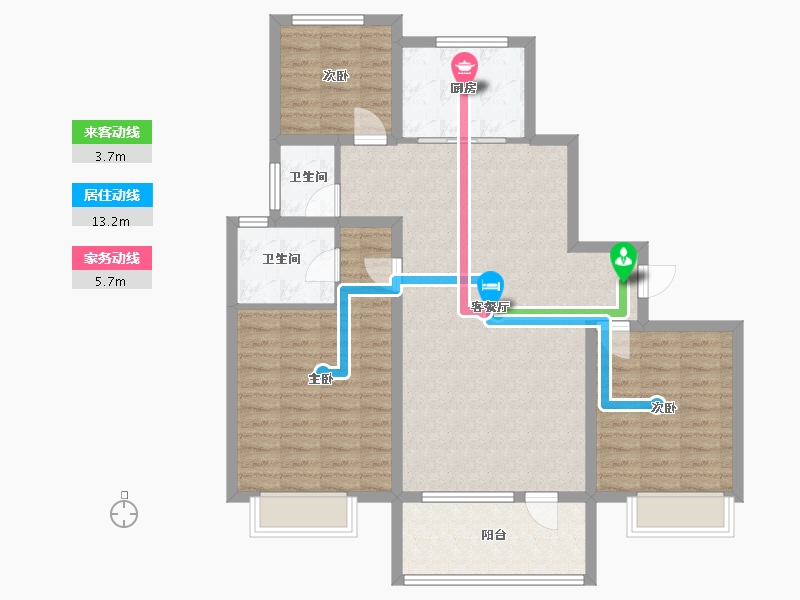 山东省-济宁市-九巨龙龙城公馆-101.15-户型库-动静线