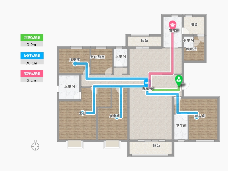 河北省-秦皇岛市-碧桂园御府-187.92-户型库-动静线