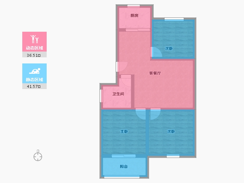 山东省-烟台市-丽苑华府-68.96-户型库-动静分区