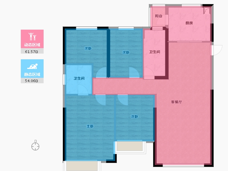 内蒙古自治区-乌兰察布市-乌兰察布恒大珺庭-116.00-户型库-动静分区