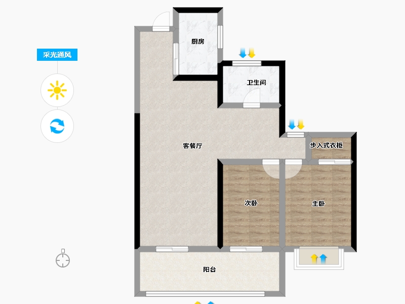 福建省-莆田市-正荣白棠云麓-86.77-户型库-采光通风