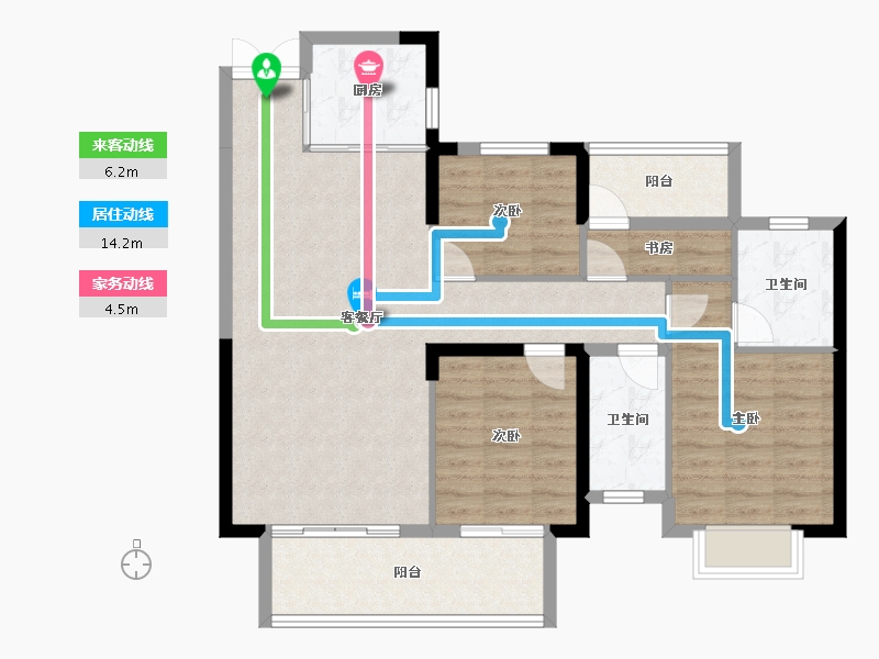 湖南省-邵阳市-邵阳湾田·望江府-96.15-户型库-动静线