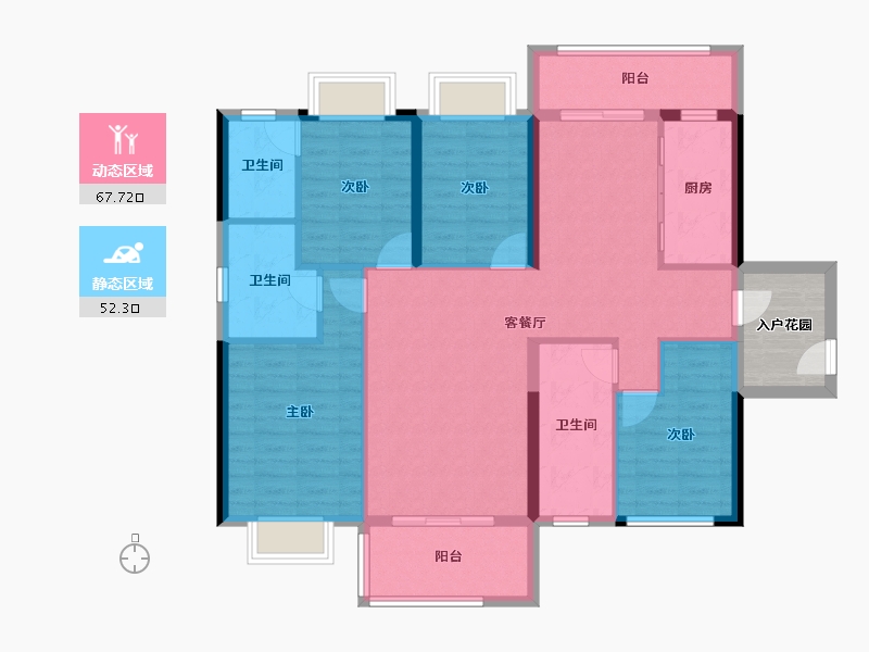 广东省-清远市-恒辉·天宝山庄-113.01-户型库-动静分区