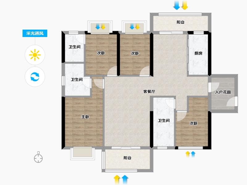 广东省-清远市-恒辉·天宝山庄-113.01-户型库-采光通风