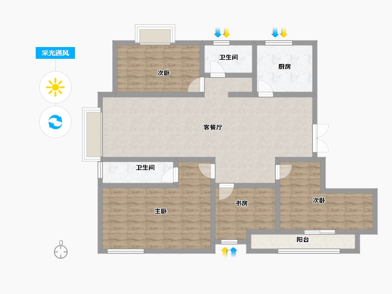 山东省-济宁市-金山新苑-116.41-户型库-采光通风