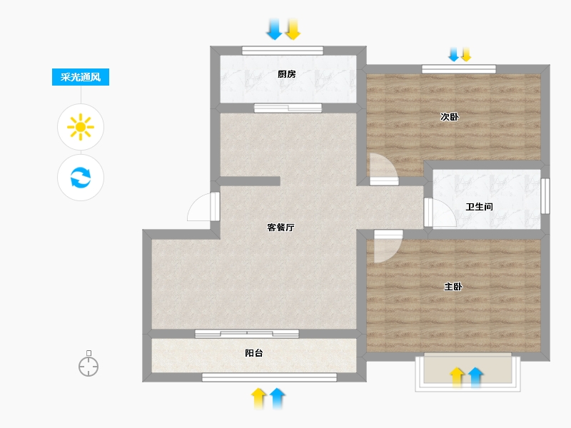 山东省-济宁市-百大生态庄园-72.77-户型库-采光通风