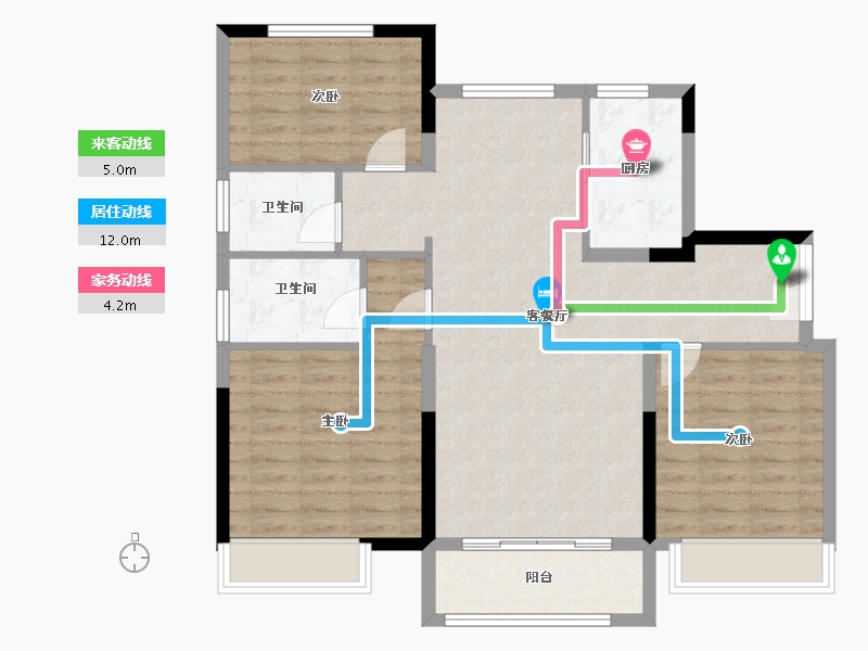 山东省-济宁市-碧桂园济州府领誉-95.85-户型库-动静线