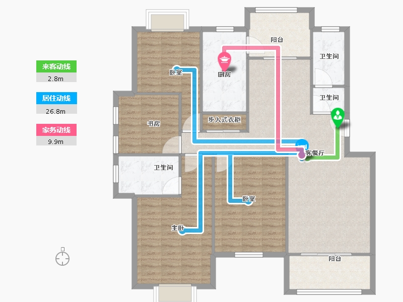 山东省-济宁市-仁诚雅居-124.80-户型库-动静线