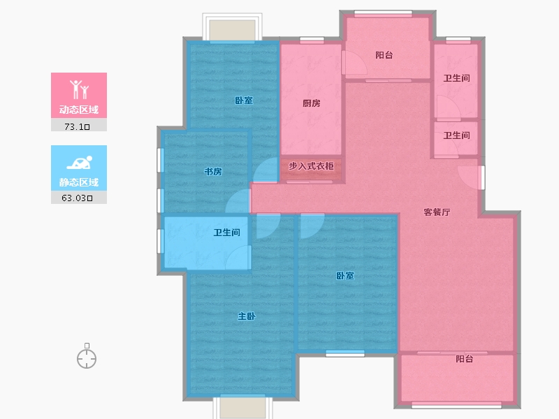 山东省-济宁市-仁诚雅居-124.80-户型库-动静分区