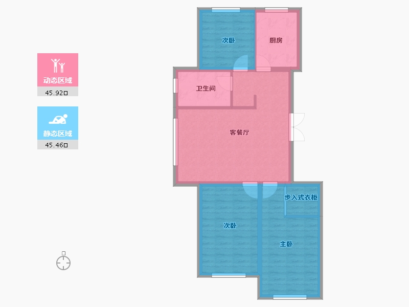 黑龙江省-鹤岗市-鼎都国际-82.23-户型库-动静分区