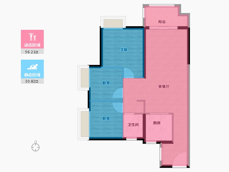 山西省-大同市-万德隆·阳光城·愉憬湾-78.40-户型库-动静分区