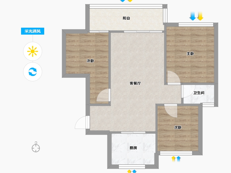 江苏省-苏州市-和岸花园-140.00-户型库-采光通风