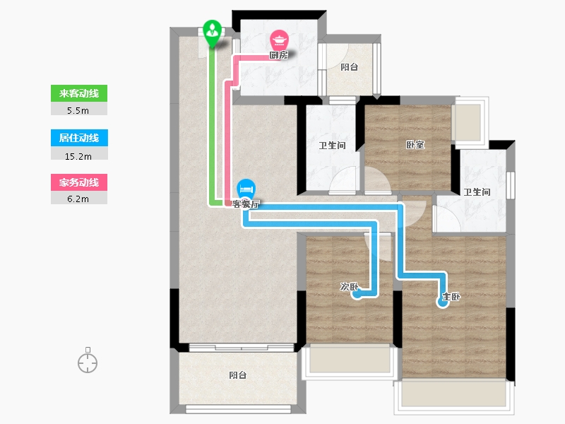 山西省-大同市-方直紫珑府-80.91-户型库-动静线