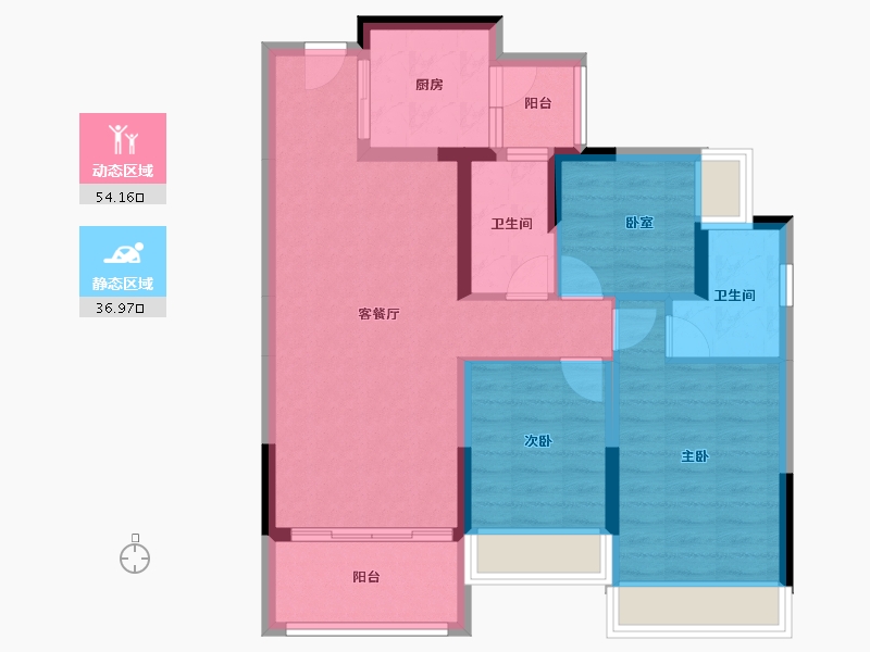 山西省-大同市-方直紫珑府-80.91-户型库-动静分区