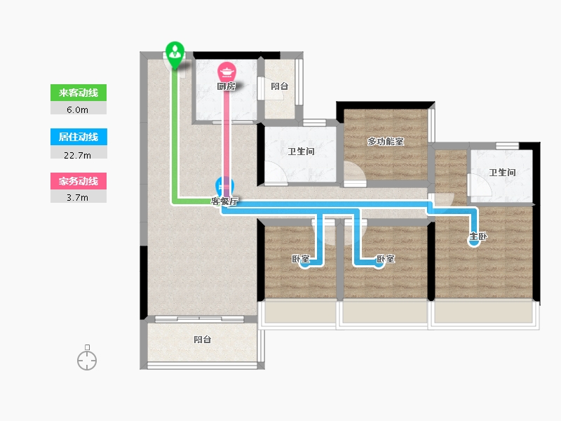 广东省-佛山市-龙光玖龙湾-89.63-户型库-动静线