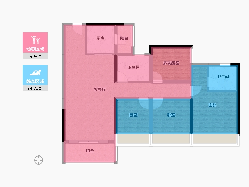 广东省-佛山市-龙光玖龙湾-89.63-户型库-动静分区