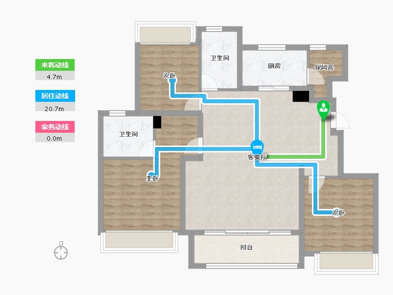 江苏省-徐州市-楚河金茂府-99.89-户型库-动静线