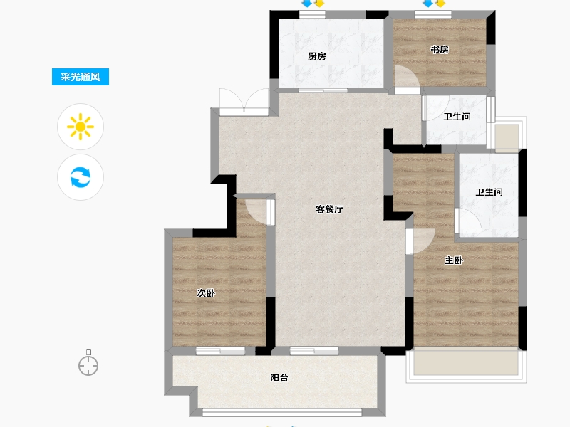 安徽省-宿州市-国建京御府-87.20-户型库-采光通风