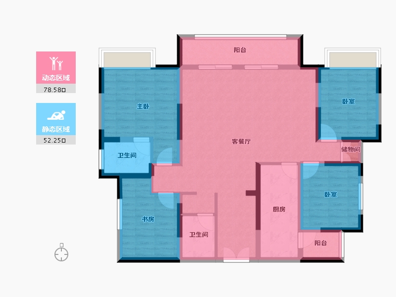 四川省-宜宾市-恒旭·江悦台-116.54-户型库-动静分区