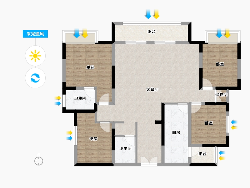 四川省-宜宾市-恒旭·江悦台-116.54-户型库-采光通风