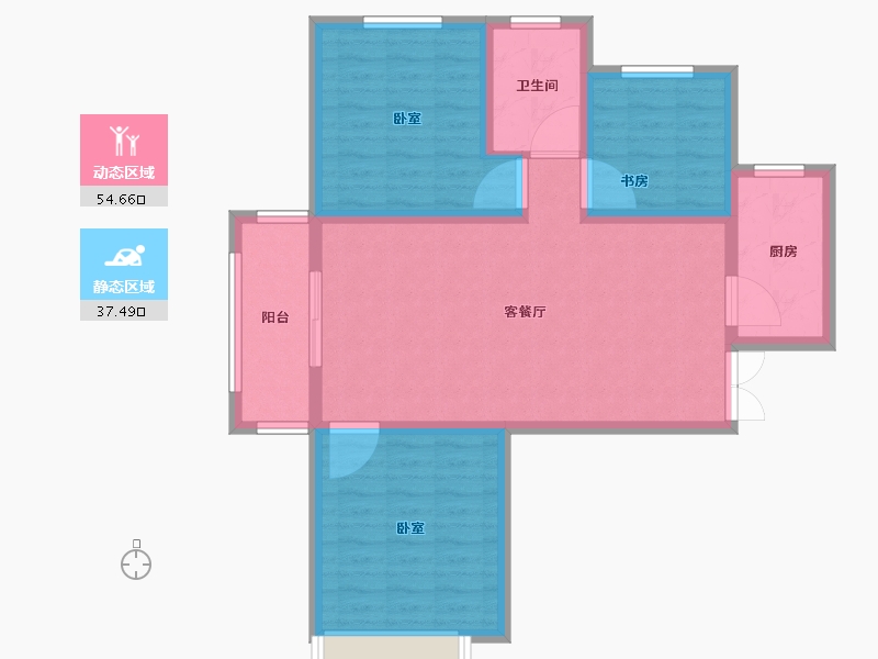 河南省-安阳市-新城国际六期东湖-82.41-户型库-动静分区