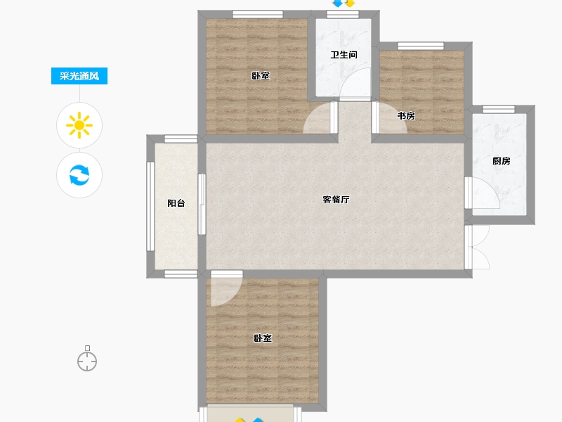 河南省-安阳市-新城国际六期东湖-82.41-户型库-采光通风