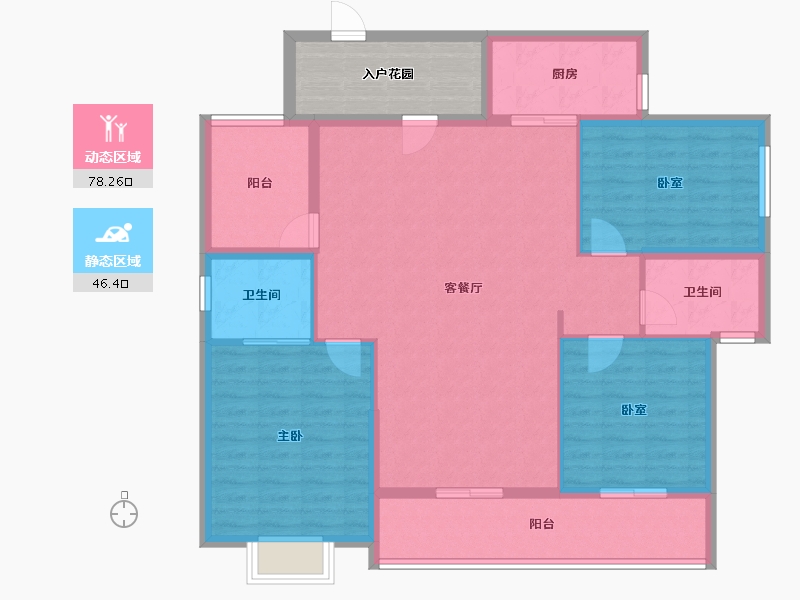 广东省-揭阳市-玺悦华府-120.52-户型库-动静分区