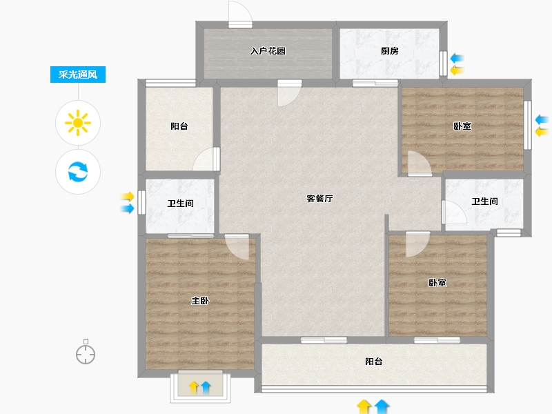 广东省-揭阳市-玺悦华府-120.52-户型库-采光通风