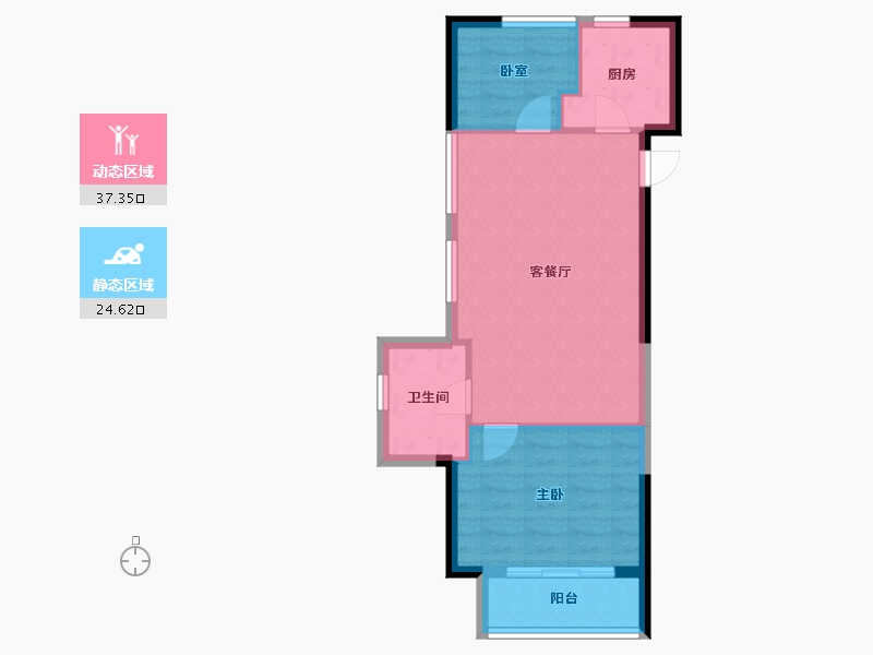 福建省-厦门市-禹洲联发璟阅城·学府1号-56.00-户型库-动静分区