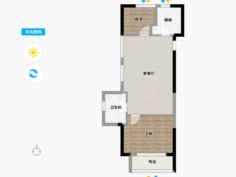 福建省-厦门市-禹洲联发璟阅城·学府1号-56.00-户型库-采光通风