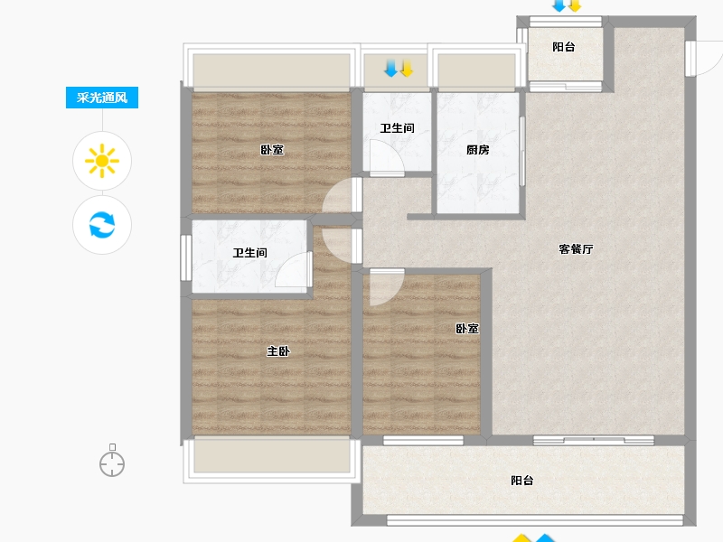 湖北省-黄冈市-晋梅九坤·学府城-97.49-户型库-采光通风