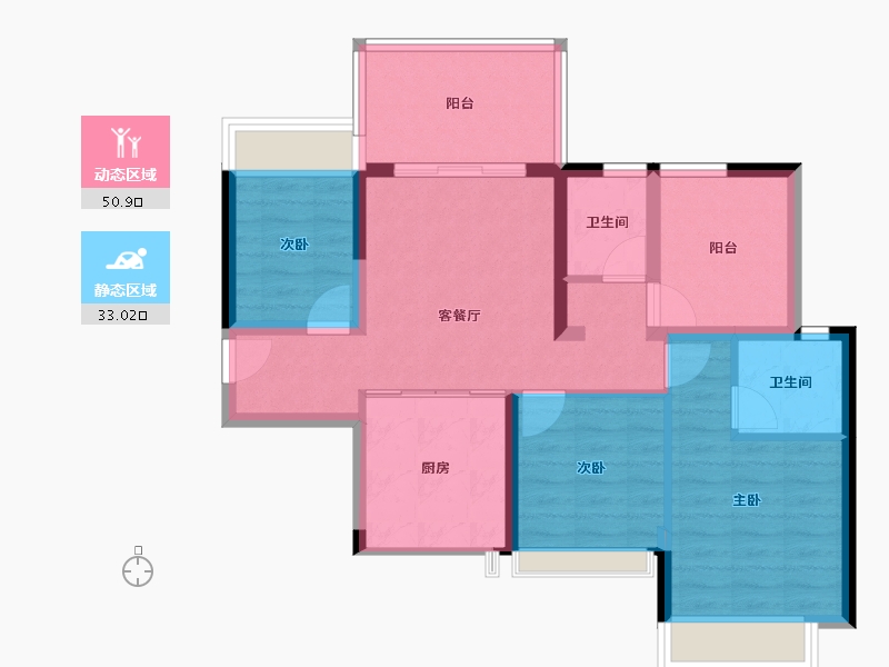 广西壮族自治区-贵港市-贵港天空之城-74.30-户型库-动静分区