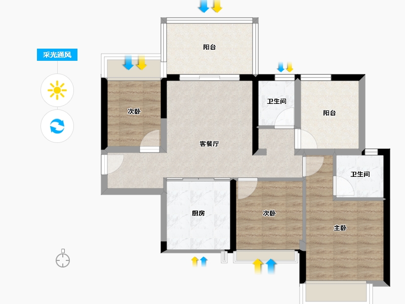 广西壮族自治区-贵港市-贵港天空之城-74.30-户型库-采光通风