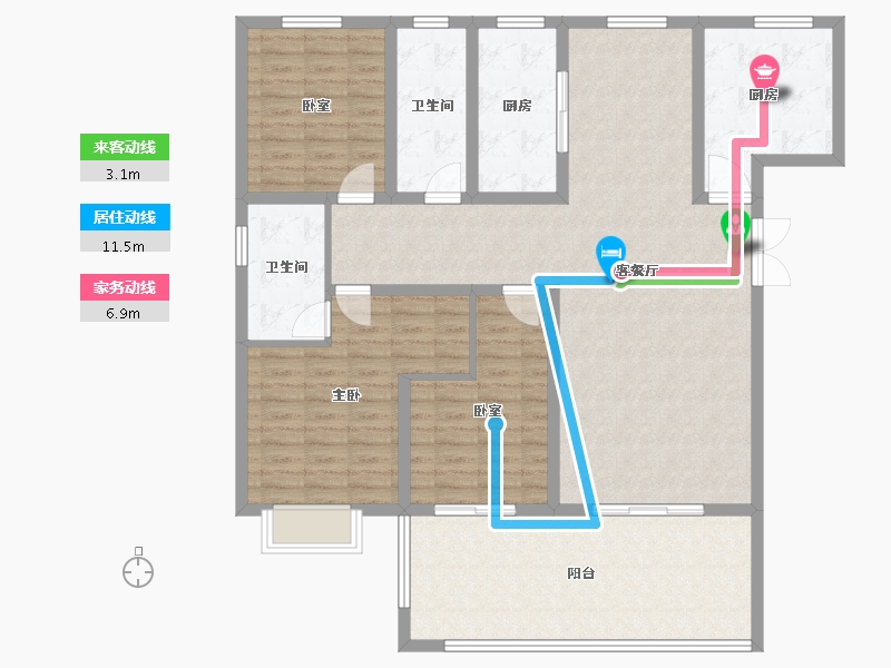 河南省-濮阳市-汇升•珑玺台-137.17-户型库-动静线