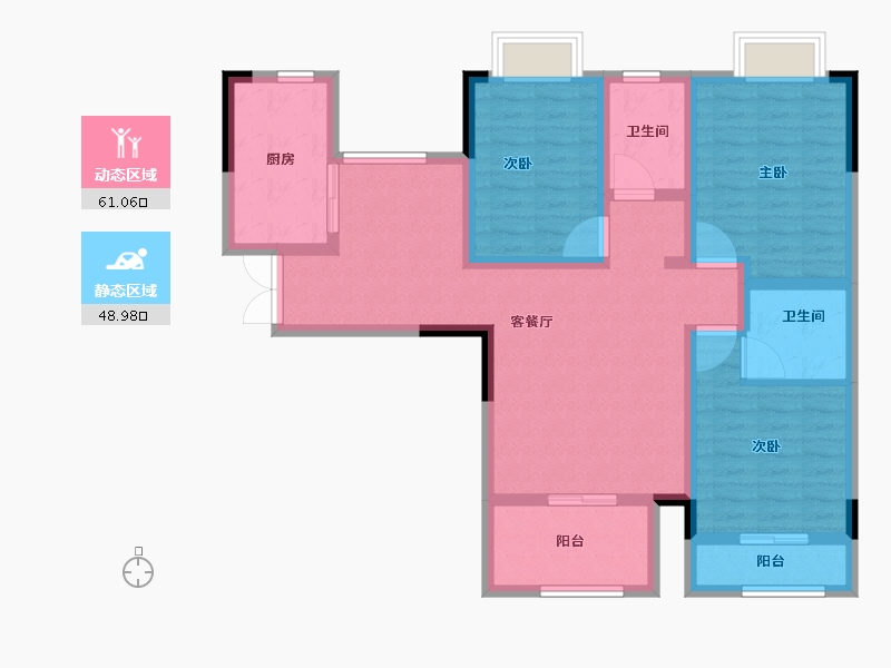 湖北省-十堰市-芳林雅苑•翡翠郡-97.20-户型库-动静分区