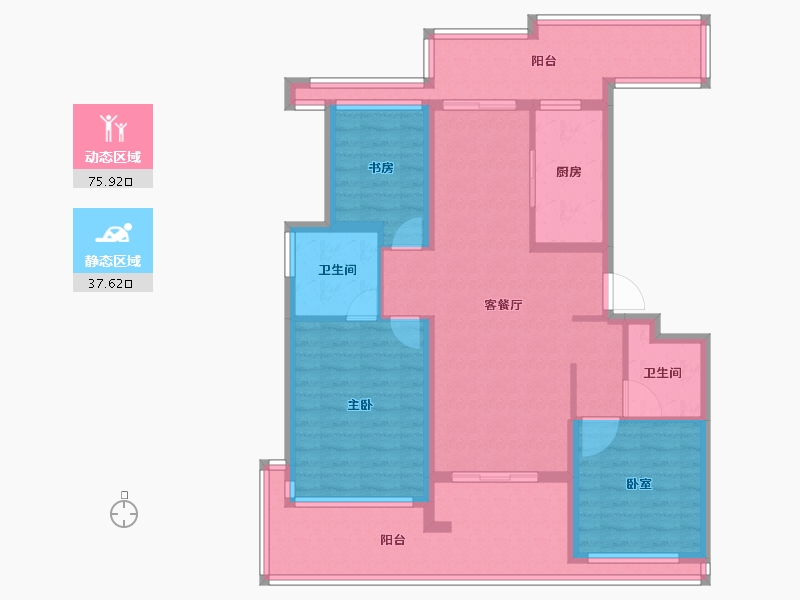 浙江省-衢州市-蓝城·春风江山-99.19-户型库-动静分区