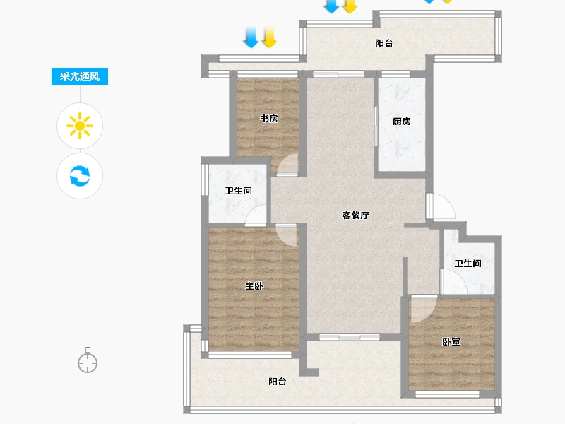 浙江省-衢州市-蓝城·春风江山-99.19-户型库-采光通风