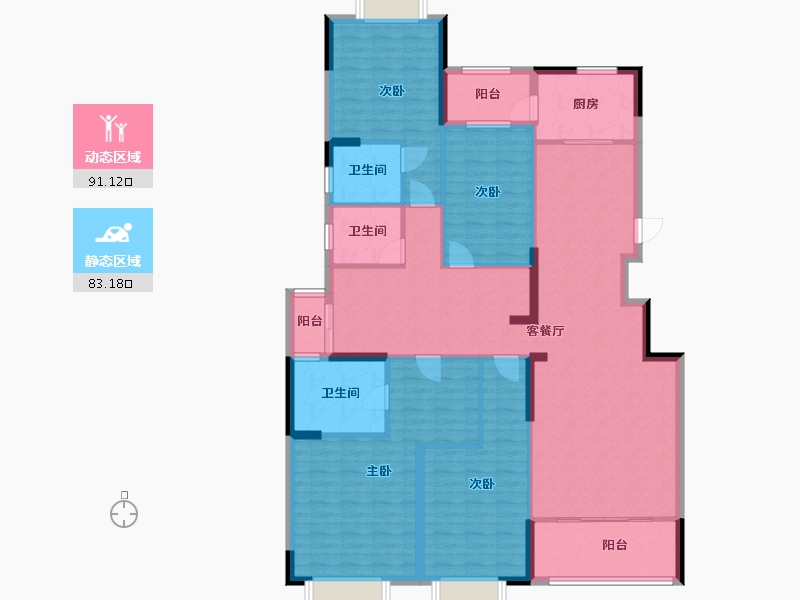 云南省-昆明市-高新水岸晴沙-165.00-户型库-动静分区