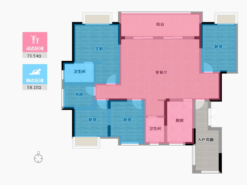 四川省-宜宾市-恒旭·江悦台-127.01-户型库-动静分区