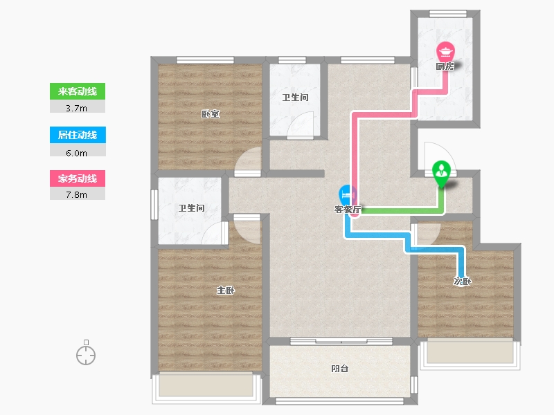 河南省-安阳市-新城国际五期-107.19-户型库-动静线