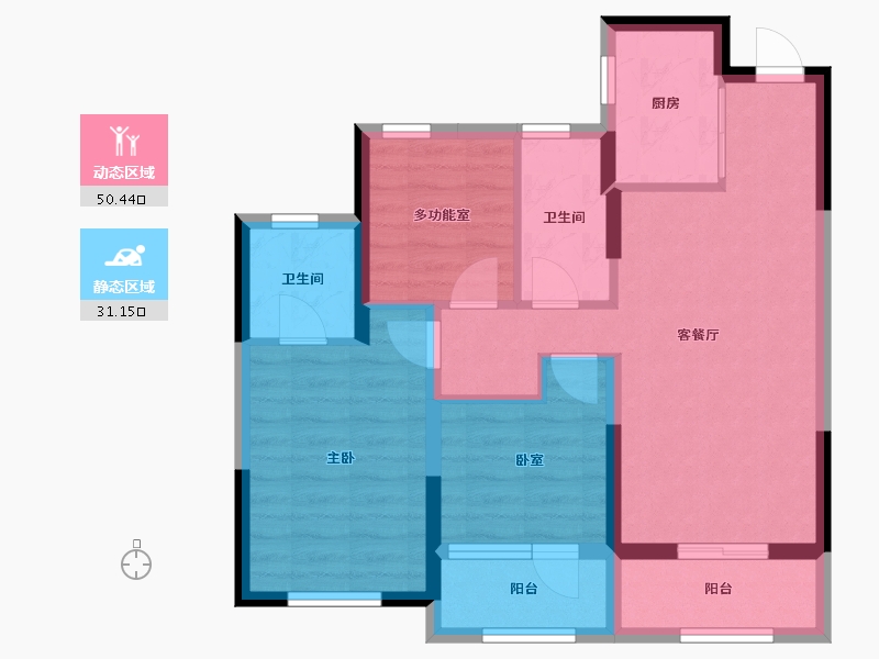 浙江省-杭州市-富景都会-71.79-户型库-动静分区