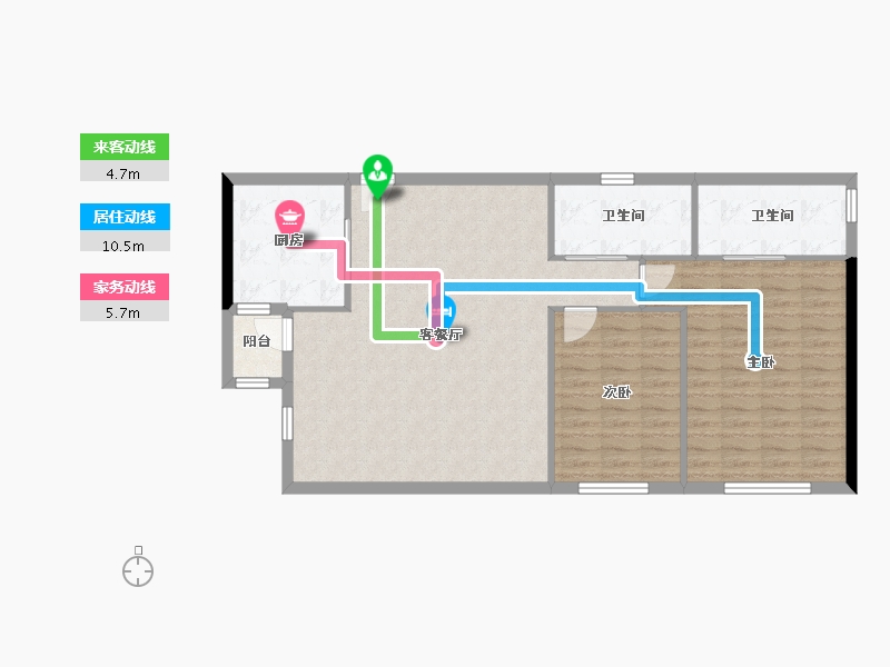 广东省-深圳市-紫元元大厦琨崙府-97.60-户型库-动静线