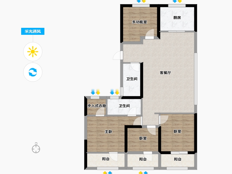 浙江省-杭州市-富景都会-102.94-户型库-采光通风