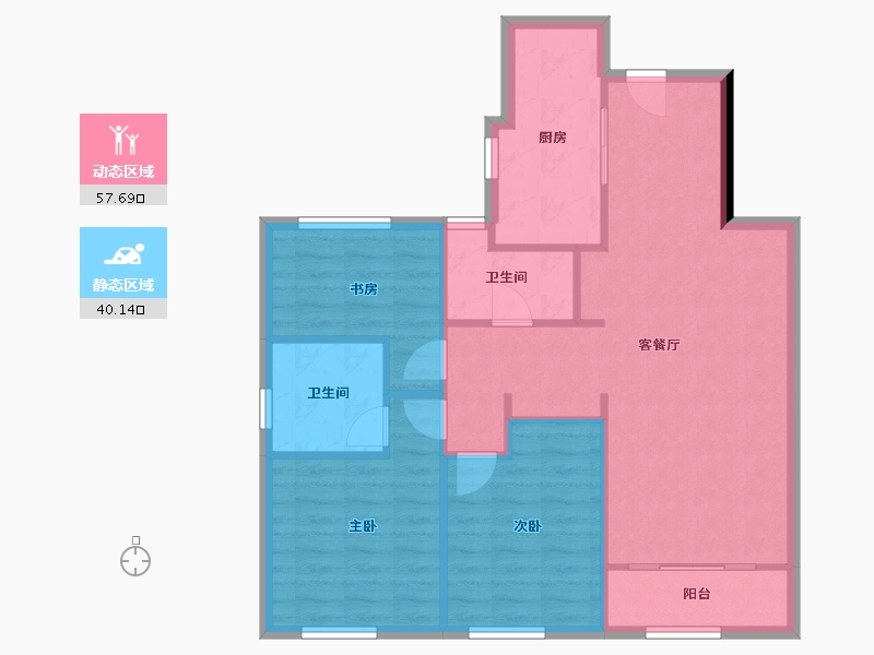 浙江省-杭州市-西溪宸悦-89.15-户型库-动静分区