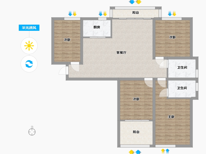 福建省-福州市-群升江山城-93.04-户型库-采光通风