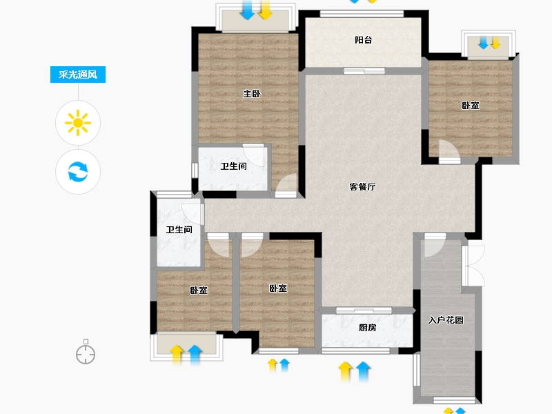 四川省-宜宾市-恒旭·江悦台-121.54-户型库-采光通风