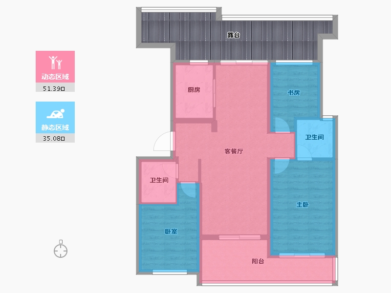 浙江省-衢州市-蓝城·春风江山-93.60-户型库-动静分区