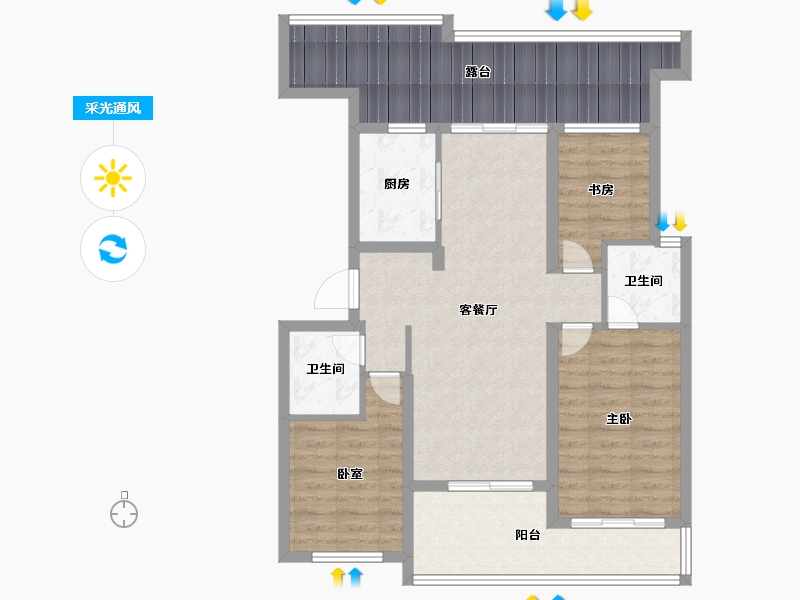 浙江省-衢州市-蓝城·春风江山-93.60-户型库-采光通风