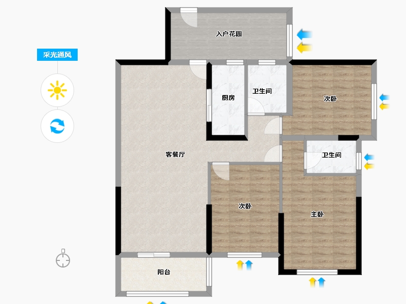 广西壮族自治区-南宁市-龙湖新城三期-112.00-户型库-采光通风